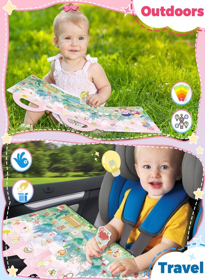 Oomloid Valentines Day Sticker Books for Kids, Valentines Gifts Reusable Sticker Books for Toddlers, Travel Acticities Crafts Birthday Gifts for Boys Girls Kids - Image 2